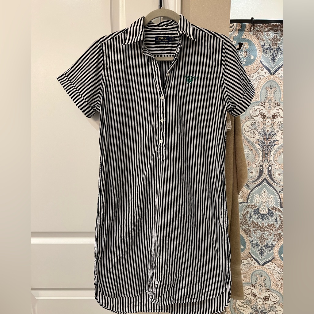 *Rare* Wimbledon Navy And White Striped Wimbledon Sample Dress